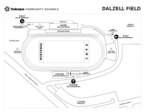 Map of Dalzell Field Spectator Entrances