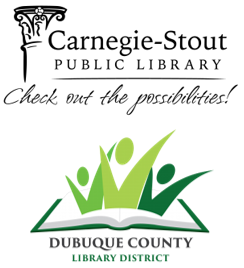 Public Library Partner Logos: Carnegie-Stout Public Library and Dubuque Community Library District