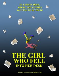 Movie poster of fifth grade animated movie "The Girl Who Fell Into Her Desk"
